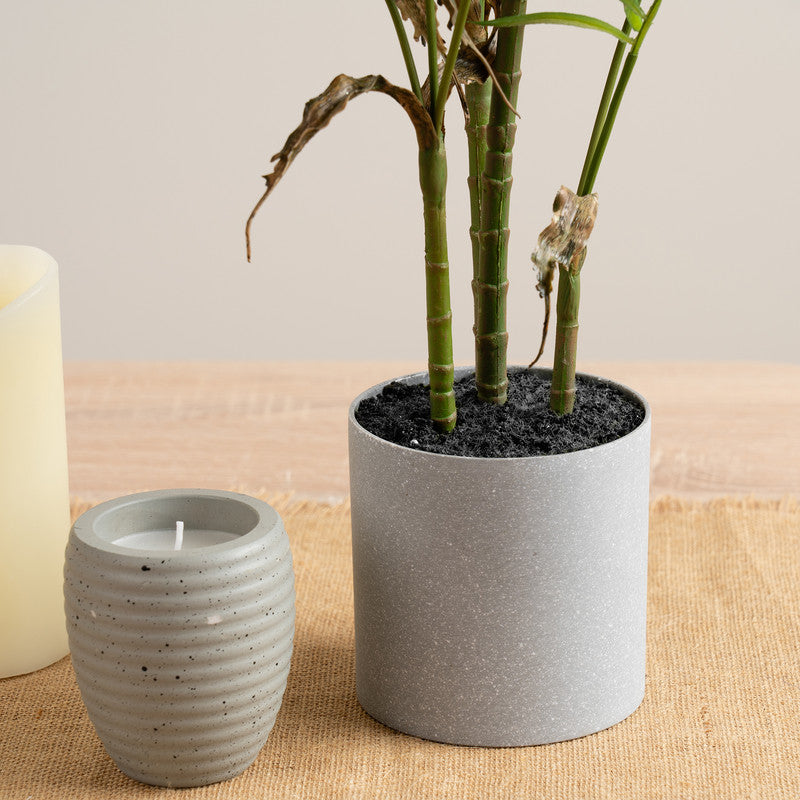 66cm Artificial Palm Tree in Grey Plastic Pot